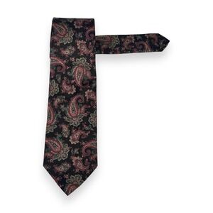 VTG Robert Talbott Mens Silk Paisley Tie 56 x 3.25 Navy Burgundy Heritage Ivy